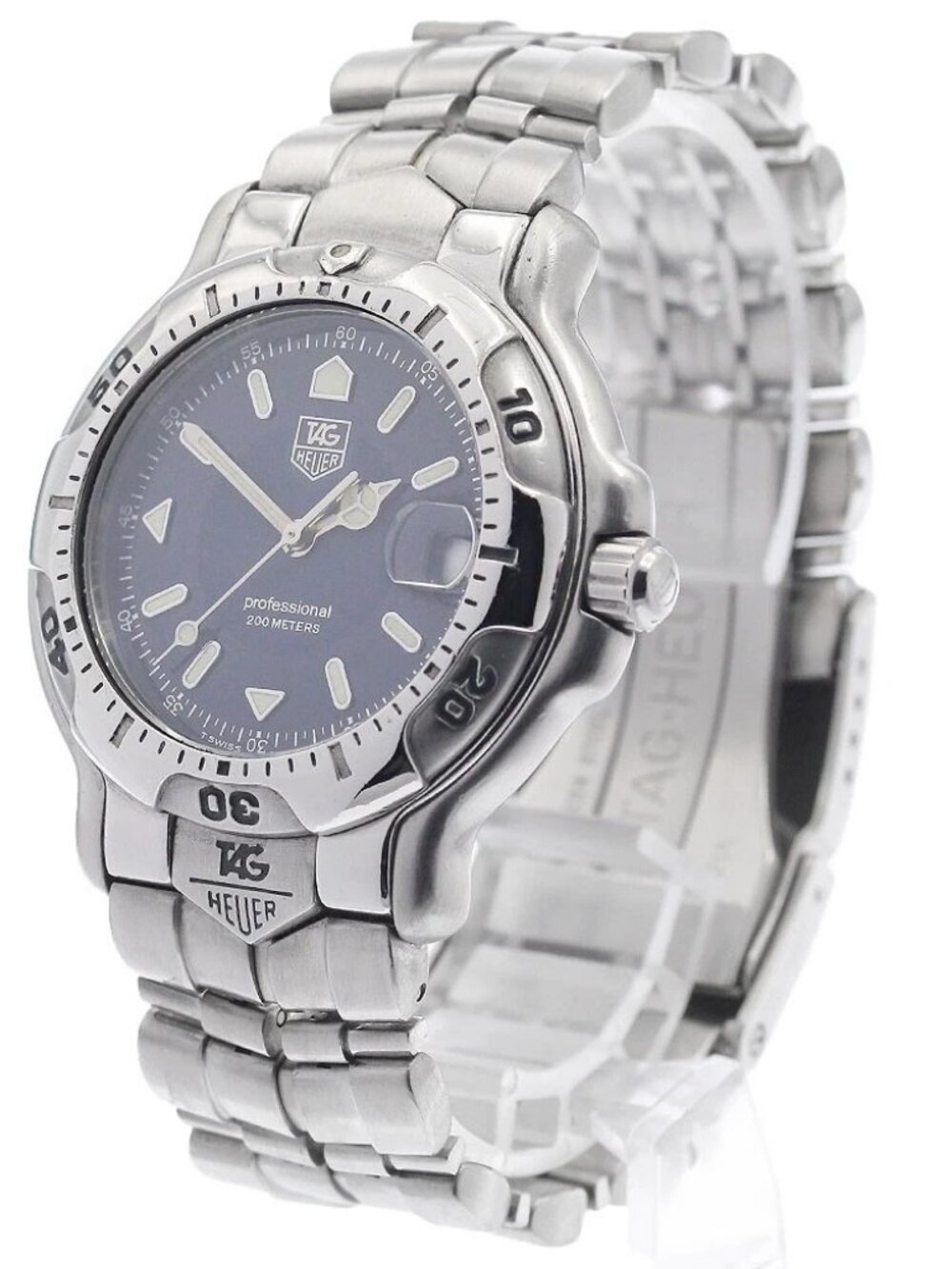 TAG HEUER 6000 Series Professional WH1115-K1 Date Navy Dial Quartz Men's - Picture 2 of 6
